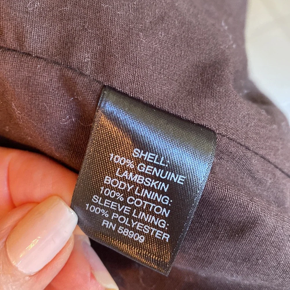 Butter-soft lamb skin chocolate brown Antonio Melani leather jacket, S - Picture 10 of 13